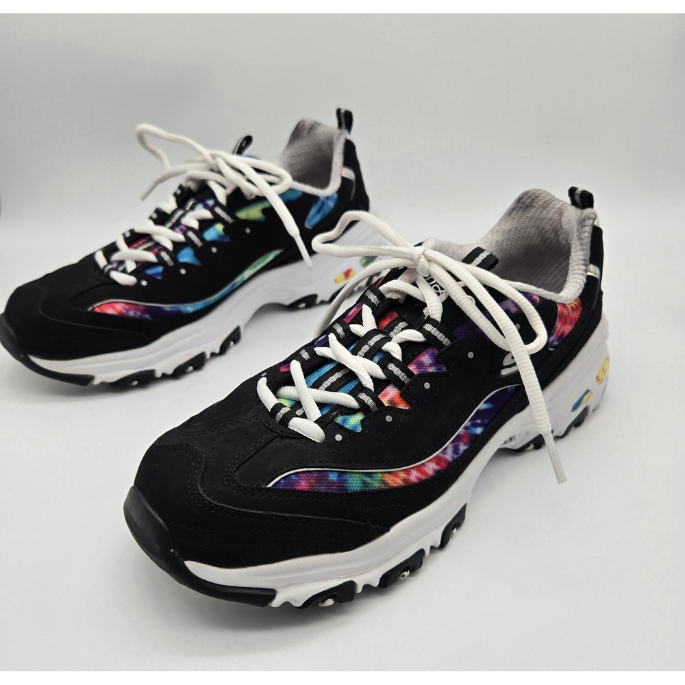 Skechers Women's D'Lites Summer Fiesta Sneakers Size 10 Black Vibrant Rainbow - Picture 3 of 12